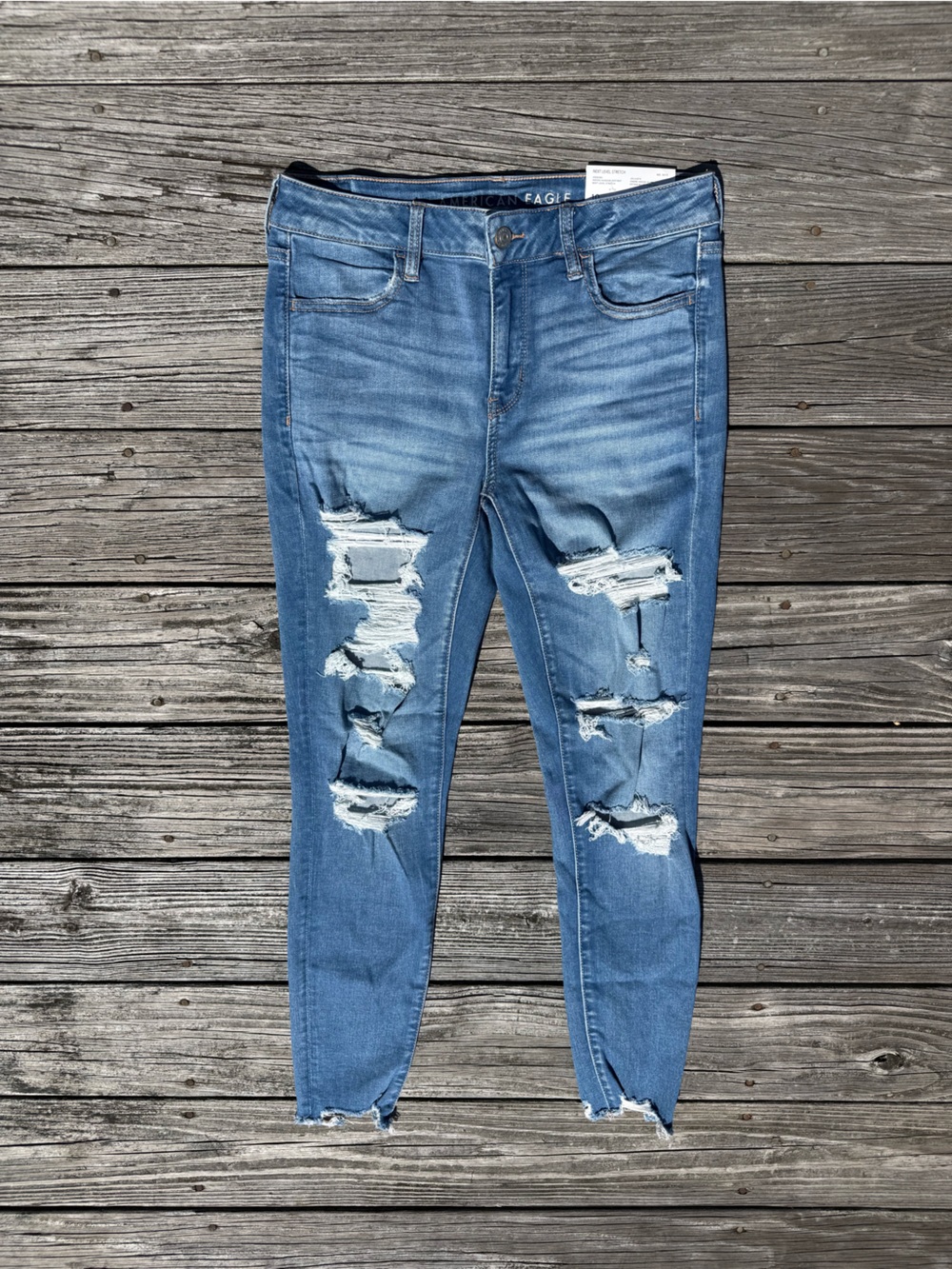 American Eagle Low Rise Distressed Jeggings (Regular)